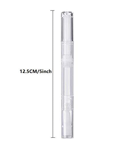 3 Pack 3 ml Transparent Twist Pens Empty Nail Oil Pen with Brush Tip, Cosmetic Lip Gloss Container Applicators Eyelash Growth Liquid Tube With 3 Pack Funnels for Women Female Girls