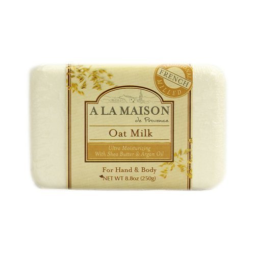 A LA MAISON Oat Milk Bar Soap - Triple French Milled Natural Moisturizing Hand Soap Bar (1 Bar of Soap, 8.8 oz Bar)