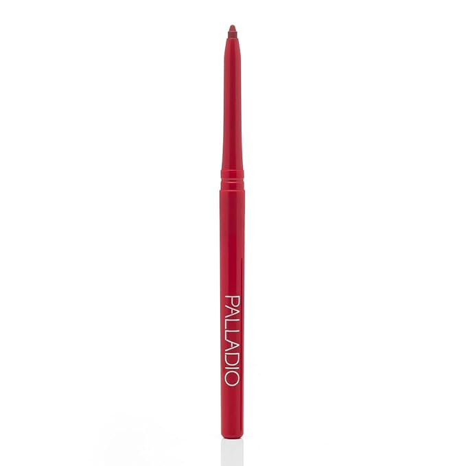 Palladio Retractable Waterproof Lip Liner High Pigmented and Creamy Color Slim Twist Up Smudge Proof Formula with Long Lasting All Day Wear No Sharpener Required, Red Rose