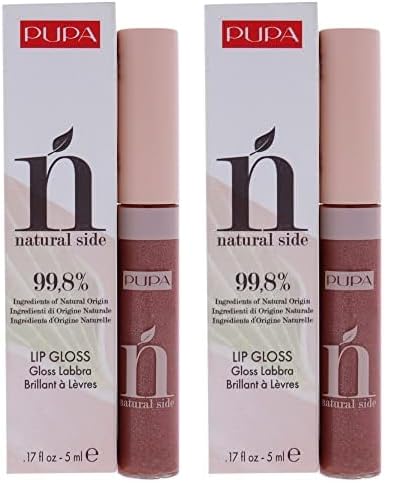 Pupa Milano Natural Side Lip Gloss - High Shine And Color Payoff - Nourishing Formula - Made With Natural Ingredients - Enriched With Oils To Moisturize The Lips - 004 Pearly Nude - 0.17 OZ