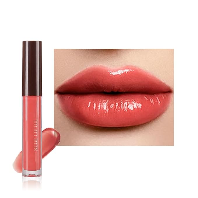Hydrating Lip Glow Oil, Plumping Lip Oil, Tinted Lip Plumper Gloss,Younger-Looking Lips | Nourishing Long Lasting Non-Sticky Hydrating & Smoothing Lip Treatment Cruelty Free 06#