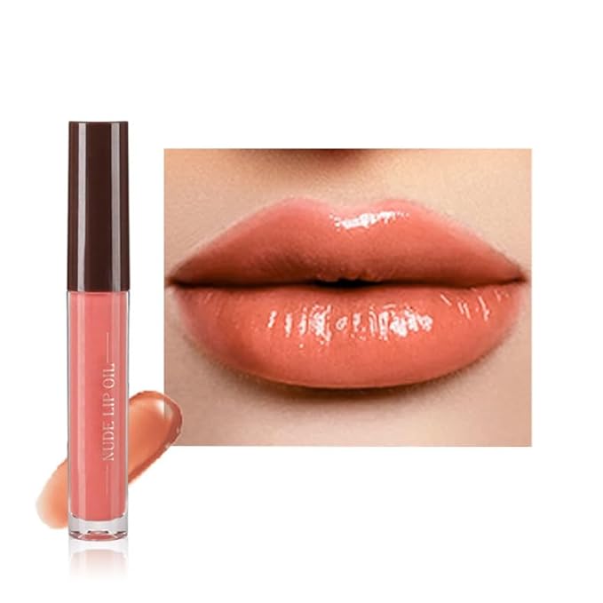 Hydrating Lip Glow Oil, Plumping Lip Oil, Tinted Lip Plumper Gloss,Younger-Looking Lips | Nourishing Long Lasting Non-Sticky Hydrating & Smoothing Lip Treatment Cruelty Free 04#