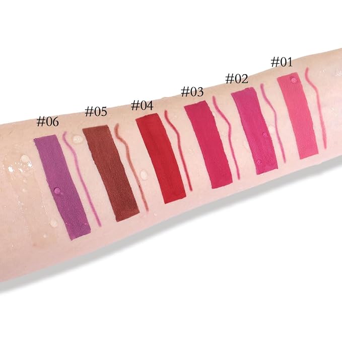 evpct 2Pcs Nude Pink Matte Lip Liner and Lipstick Lip Gloss Stains Pencils Set for Women Long Lasting Waterproof