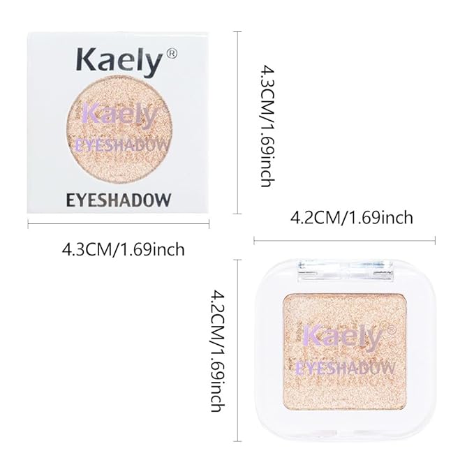 Kaely Pressed Single Eyeshadow Makeup, Light Nude Brown Shimmer Highly Pigmented Monochrome Eye Shadow Palette, Waterproof Neutral Powde Mini Eyeshadow, sombras para ojos, Lightweight Blendable, 20