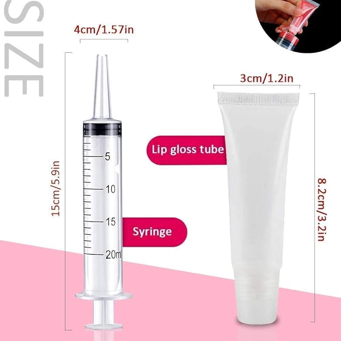 AMORIX 5ml Lip Gloss Wand Tubes and 10ml Squeeze Tubes Bundle