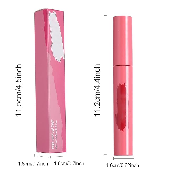 Peel Off Lip Tint, Wipe-On Colour Liquid Lipsticks, Tattoo Glaze, Matte High Pigment Long Wear Waterproof Contour Stain, Non Smudge Transfer Proof Tear-off Gross (#05, 0.12 floz)
