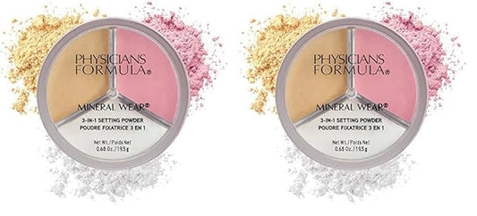 Physicians Formula Mineral Powder Wear 3-in-1 Setting Powder of 2)