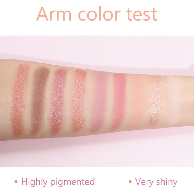 9 Colors Colorful Eyeshadow Palette Makeup,Rose Gold Brown Purple Nude Matte Shimmer Neutral Eye Shadow Powder Palette,Highly Pigmented Naturing-Looking Long Lasting Waterproof