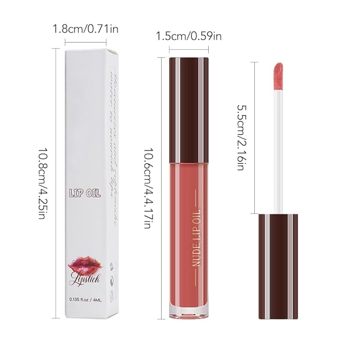 Hydrating Lip Glow Oil, Plumping Lip Oil, Tinted Lip Plumper Gloss,Younger-Looking Lips | Nourishing Long Lasting Non-Sticky Hydrating & Smoothing Lip Treatment Cruelty Free 04#