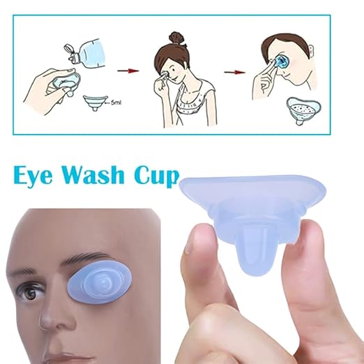 Soft silicone reusable eye wash