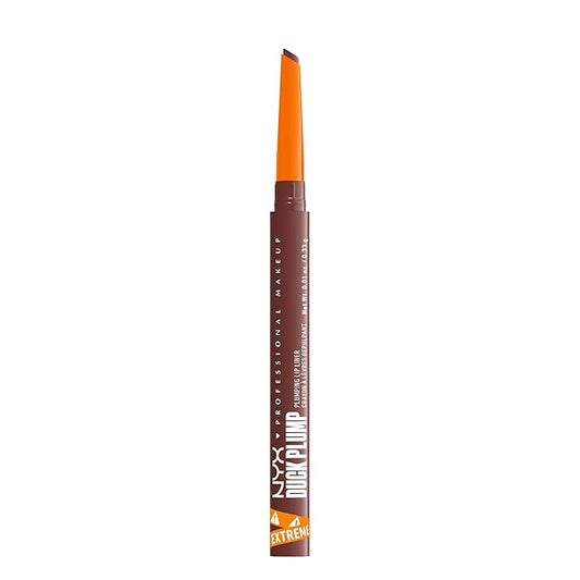 NYX PROFESSIONAL MAKEUP Duck Plump Plumping Lip Liner, Matte Pencil With Up To 10HR Wear, Dash Of Cocoa (Cocoa Brown Lip Liner)