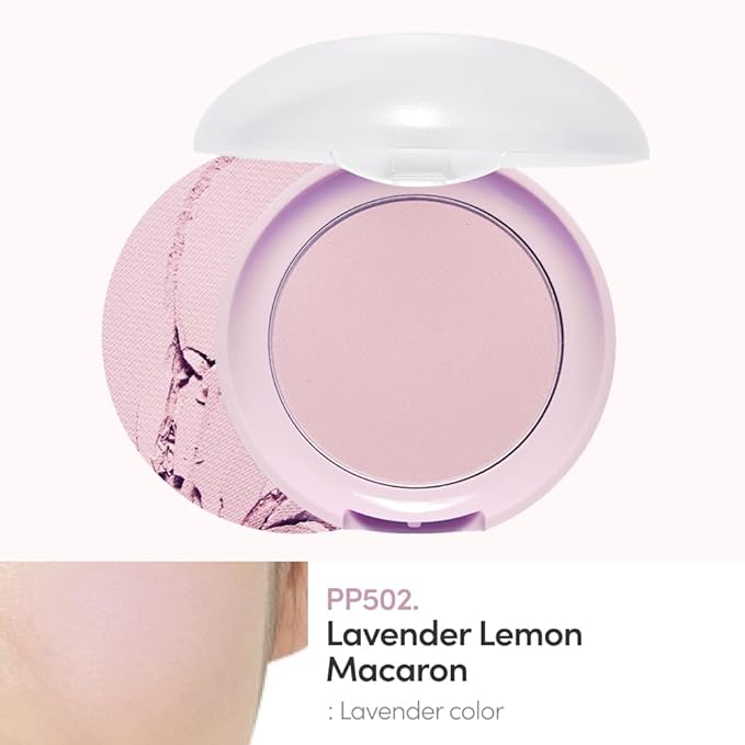 ETUDE Lovely Cookie Blusher - Lavender Lemon Macaron 4g | Glowing & Natural Powder Blush with Long-Lasting Sebum Control | Easy Application | Korean Makeup, Kbeauty, Perfect for Gift