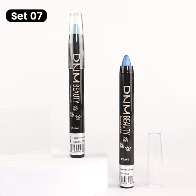 evpct 2Pcs Cream Eyeshadow Sticks Set for Eyes Dazzling Blue & Royal Blue Shimmer Eye Crayon Shadow Brightener Stick Pencil Pen Bulk sombras en crema para ojos 11+13