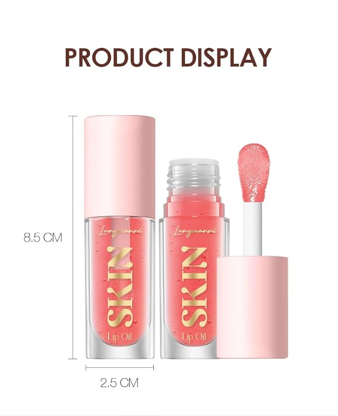 LANGMANNI Lip Oil,No-Sticky Gloss Lip Balm Lip Care,Fruit Flavoured Lip Oil For Dry Lip's Moisturizing Hydrating And Nourishing (Strawberry+Coco)