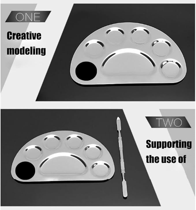 Stainless Steel Colour Professional 5 Paint Wells Palettes