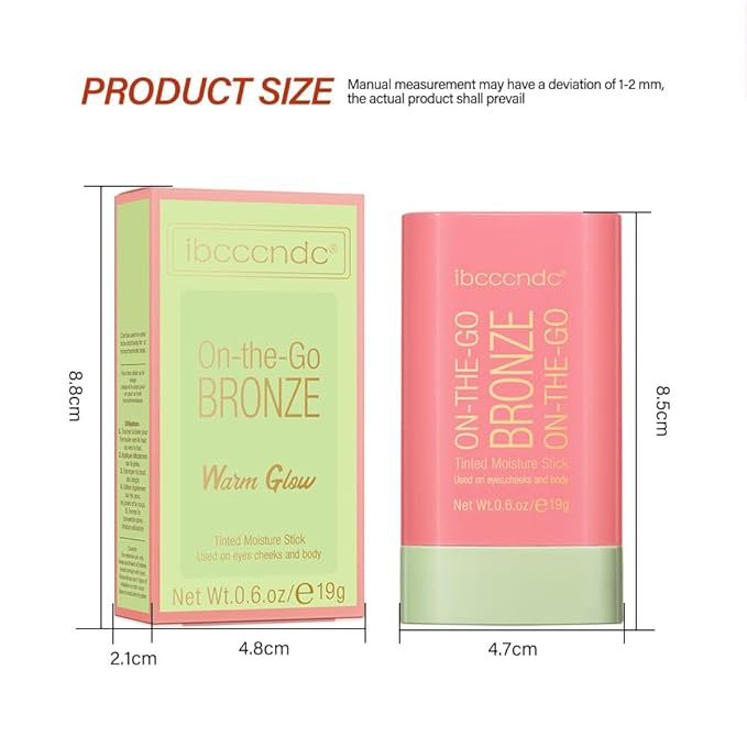 UNYOKE Soft Creamy Highlighter Blush Stick,Smooth Shimmer Bronzer Beach Glow) 6 Oz