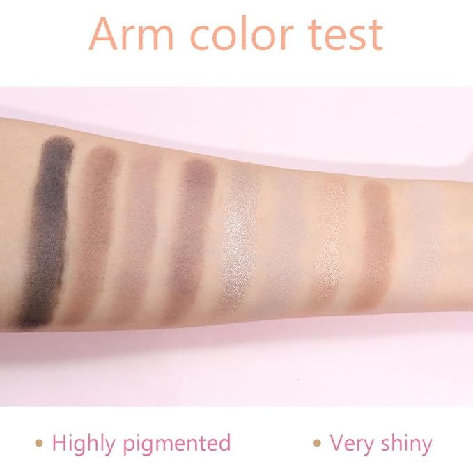 9 Colors Nude Eyeshadow Palette Makeup,Taupe Bronze Brown Matte Cream Eye Shadow,High Pigmented Natural Neutral Eyeshadow Palette Nude,Naturing-Looking Long Lasting Waterproof Blendable