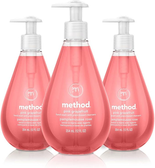 Method Gel Hand Soap, Pink Grapefruit, 12 oz, 3 pack, Packaging May Vary