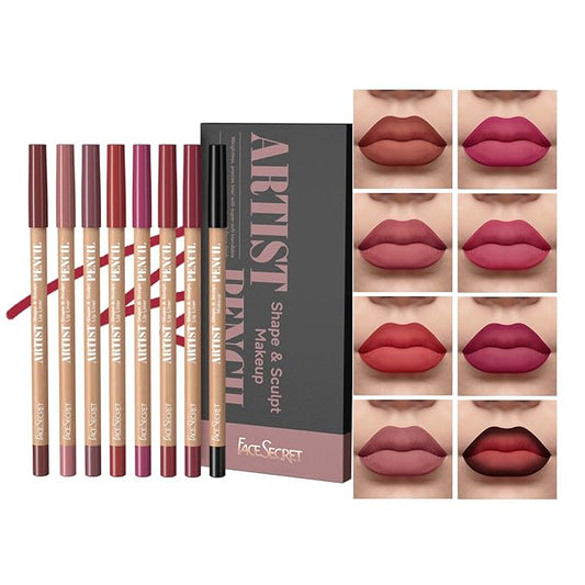 8pcs Nude Lip Liner Makeup Set - Waterproof & Smudge-Proof Matte Pencil, Long-Lasting & Durable, Smooth & Easy Glide, Non-Smudge, Contouring, Filling & Layering (Set 3, 8 Count (Pack of 1))