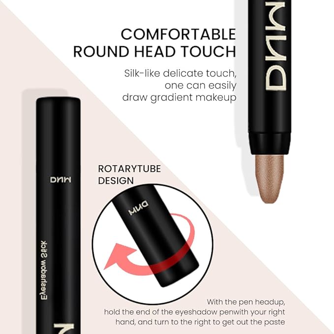 Kaely 8Pcs Cream Eyeshadow Stick Set for Older Women, Champagne Pearl Taupe Bronze Cocoa Stone Putty Smoky Amethyst, Matte Shimmer Eyeliner Pencil Eye Shadow Sticks Palette Makeup, sombras para ojos