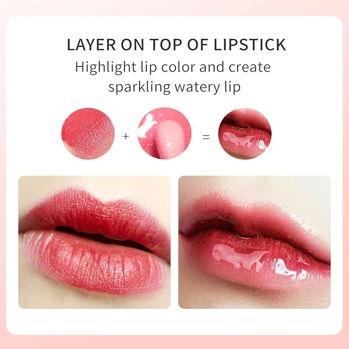 Fat Lip Oil Lip Stain,6 Colors Lip Oil Plumping Lip Glaze, Hydrating Lip Glow Oil,Shiny Transparent Lipstick,Long Lasting Nourishing Fresh Clear Lip Care (6pcs)