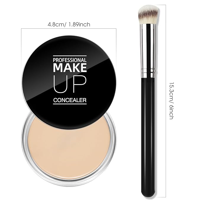 Cream Concealer Full Coverage Makeup, Matte Color Correcting LIGHT CREAM)