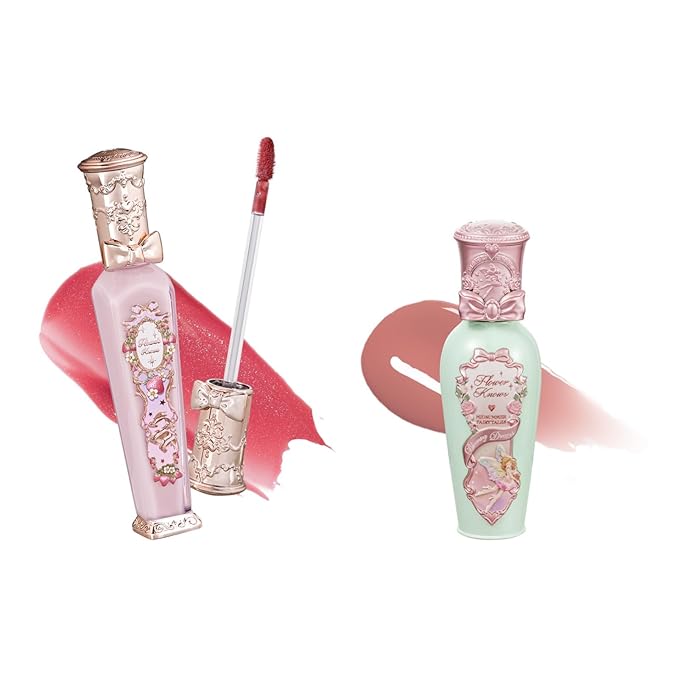 Flower Knows Midsummer Fairytales Lip Gloss G07 Lullaby + Violet Strawberry Rococo Glitter Lip Gloss G02 Rasberry Booze