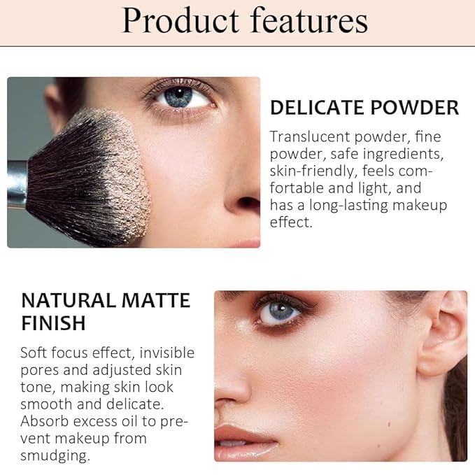 Kaely Matte Pressed Setting Powder Compact,Face Finishing Powder de maquillaje,03