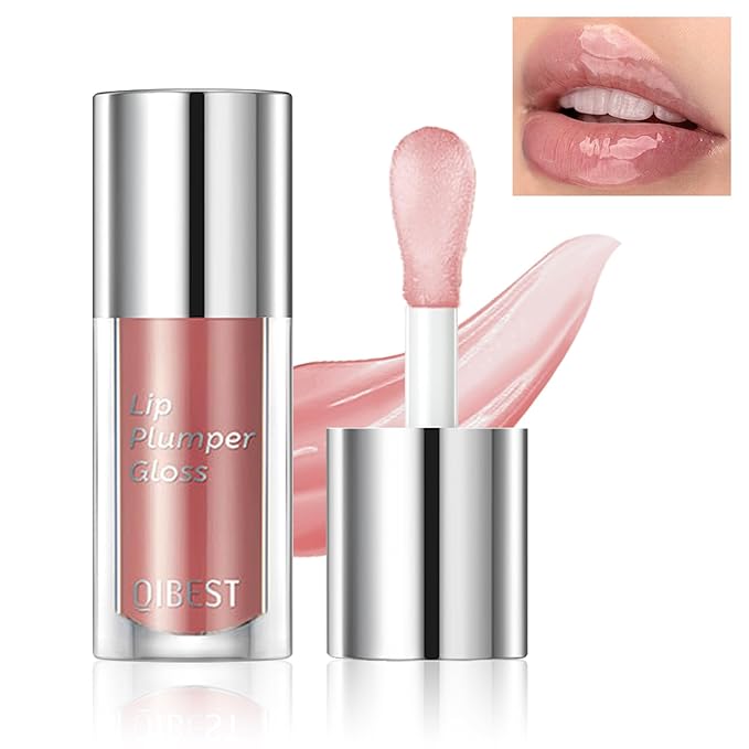 Korean Clear Lip Oil Tinted Lip Plumper Gloss for Women Big Brush Head Hydrating Lip Glow Oil for Lip Care and Dry Lips - 05 Smoke Gray Pink