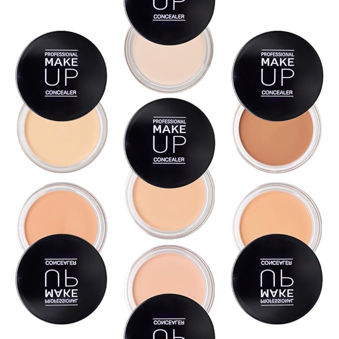 Pot Concealer with Makeup Brush Set,Tattoo Color Correcting ojeras (07-DEEP)