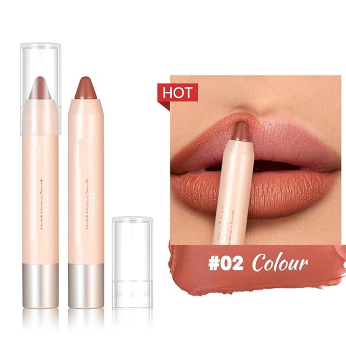 8 Colors High Pigmented Smooth Matte Lip Liner Pencil, Waterproof Velvet Lipstick Pen, Professional Lip Liner for Girls and Women (02)