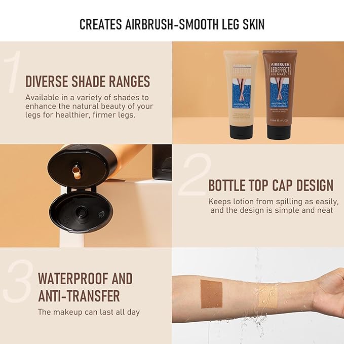 Airbrush Legs, Leg Makeup Lotion, Body Makeup, Waterproof Body 118ml