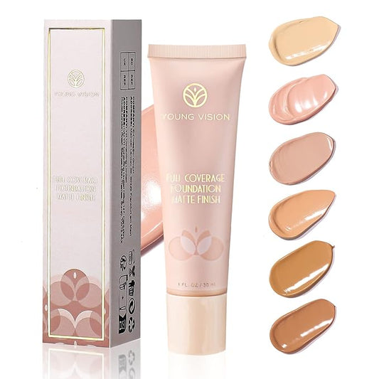 YOUNG VISION Full Coverage Longwear Foundation, Matte Finish,