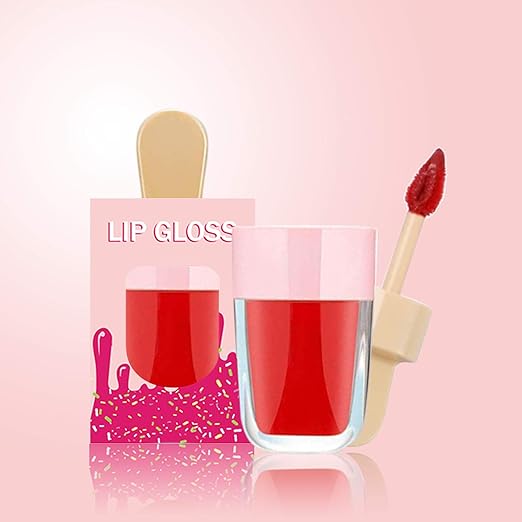 15 Pack Ice-cream Lip Gloss Tube Boxes Packaging, Pink Lip Gloss Boxes for 2.68x1.62 Inch Ice Cream Shaped Empty Lipgloss Tubes, Pink Ice Cream LipGloss Bottle Packaging (Not include tubes)