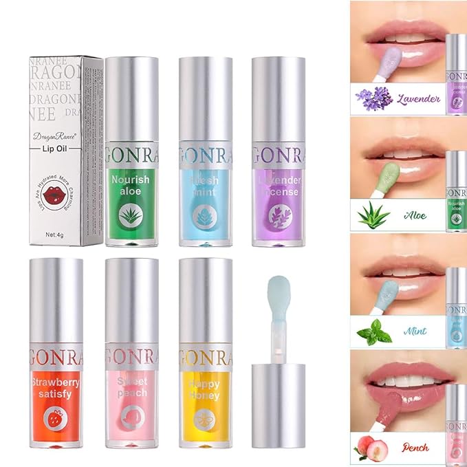 AKARY Hydrating Lip Glow Oil with Big Brush Lip