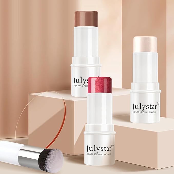 3Pcs Cream Contour Stick Makeup Set, Cream Bronzer