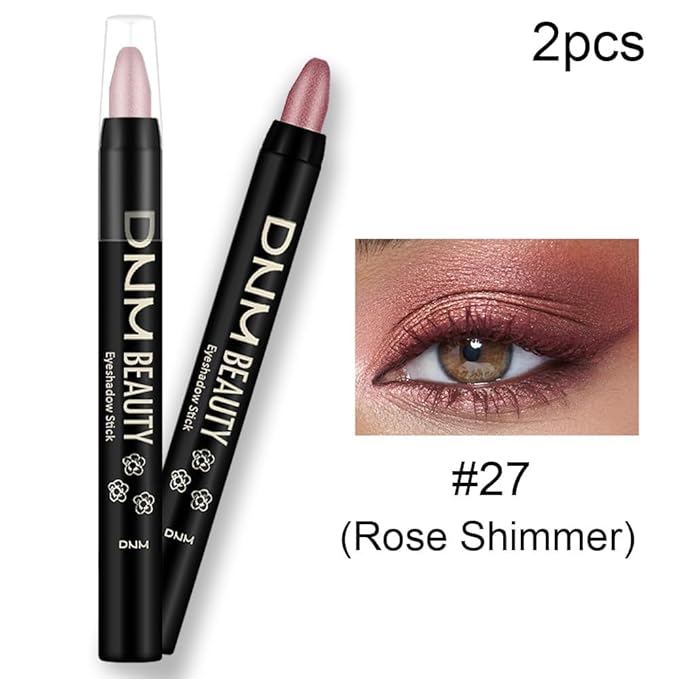 evpct 2Pcs Cream Eyeshadow Sticks Set for Eyes Waterproof, Rose Shimmer Matte Eye shadow Stick Pencil Pen Bulk sombras en crema para ojos 27+27