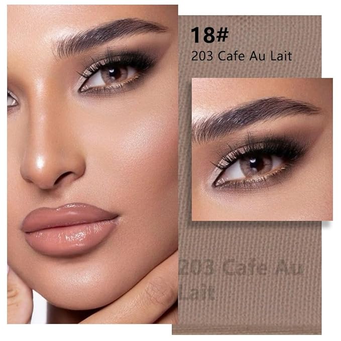 Kaely Pressed Single Eyeshadow Makeup, Cocoa Brown Matte Highly Pigmented Monochrome Eye Shadow Palette, Waterproof Neutral Powde Mini Eyeshadow, sombras para ojos, Lightweight Blendable, 18