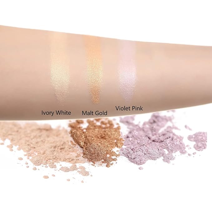 Highlighter Powder Spray, Ksndurn Violet Pink Glitter High Gloss Spray - Shimmer Sparkle Powder Makeup Spray