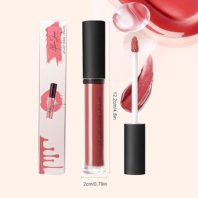 12 Color Cream Lip Gloss, 12 Colors Cream Texture Lipstick Waterproof, Long-Lasting Moisturizing Velvet Lip Gloss,Waterproof Lip Gloss Moisturising Liquid Lipstick(#3#5#12,3pcs)