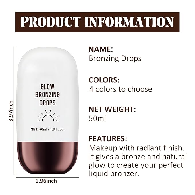 Instant Bronzing Drops, Face and Body Bronzer, Cream - 01