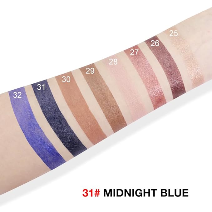 evpct Midnight Blue Shimmer Cream Eye Shadow Brightener Sticks Set for Eyes, Blue Shimmery Matte Pencil Eye shadow Applicator Stick Pen Palette Makeup Waterproof sombras en crema para ojos 31#