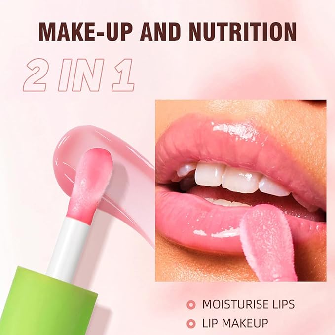 Fat Lip Oil Lip Stain,6 Colors Lip Oil Plumping Lip Glaze, Hydrating Lip Glow Oil,Shiny Transparent Lipstick,Long Lasting Nourishing Fresh Clear Lip Care (6pcs)