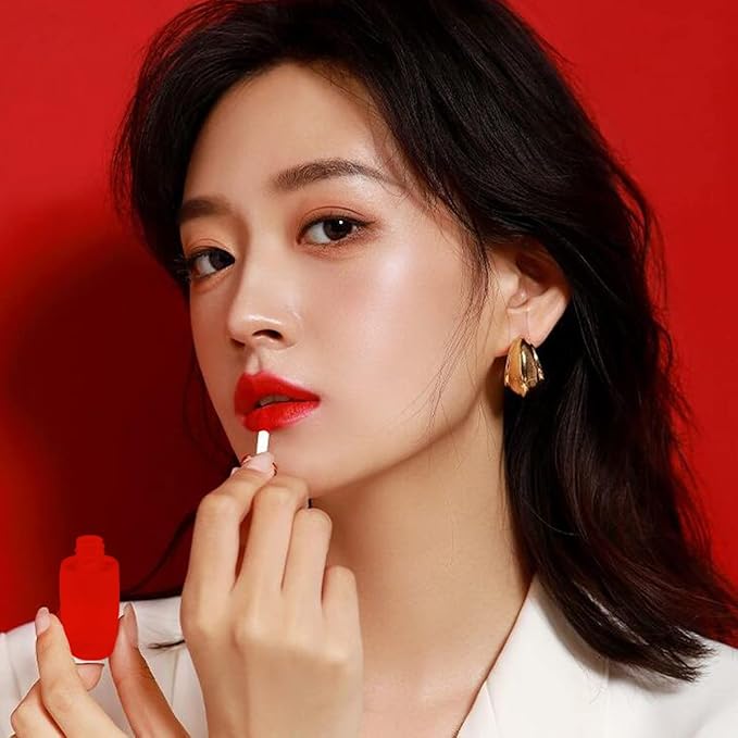 FZBNSRKO Lip Gloss Tubes, 10pcs 8ml Empty Refillable Bottles, Wineglass Shaped Containers for Women Girls, Reusable, Portable, Transparent and Red