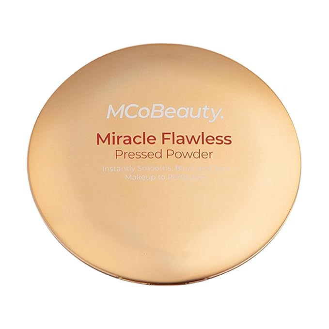 MCoBeauty Miracle Flawless Pressed Powder, Fair Shade, Oil-Control, Free Cosmetics