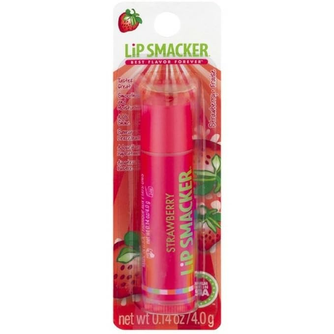 Lip Smacker Strawberry Lip Balm, 0.14 oz (Pack oz