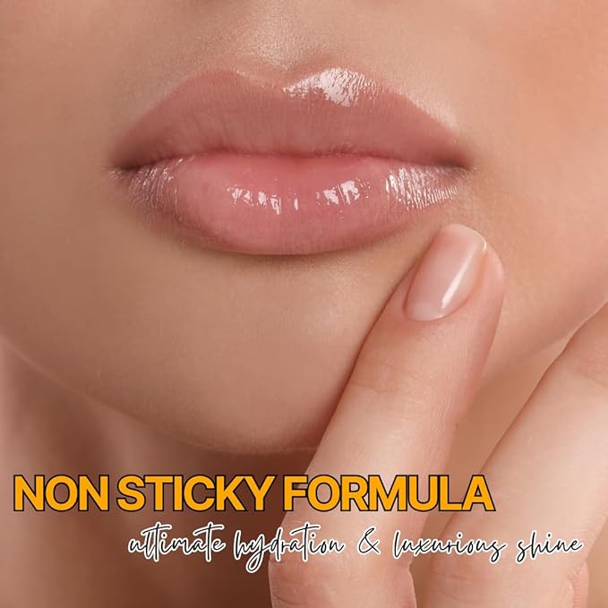 Hydrating Lip Oil Glow - Dry, Chapped Lips - Non-Sticky Fruit Flavor | Aloe