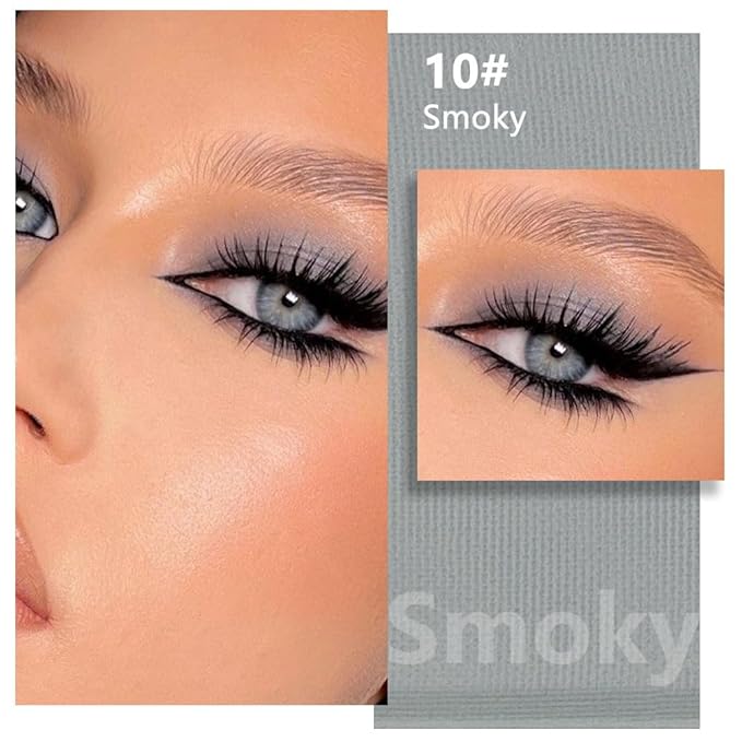 Kaely Pressed Single Eyeshadow Makeup, Smoky Gray Matte Highly Pigmented Monochrome Eye Shadow Palette, Waterproof Neutral Powde Mini Eyeshadow, sombras para ojos, Lightweight Blendable, 10