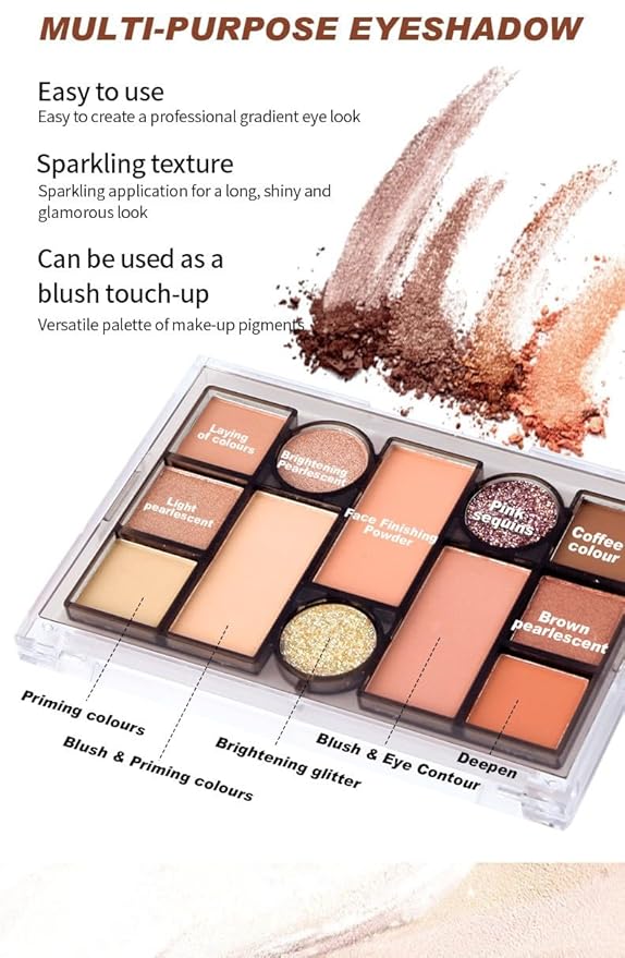 12 Colors Nude Eyeshadow Palette Travel Size Makeup,
