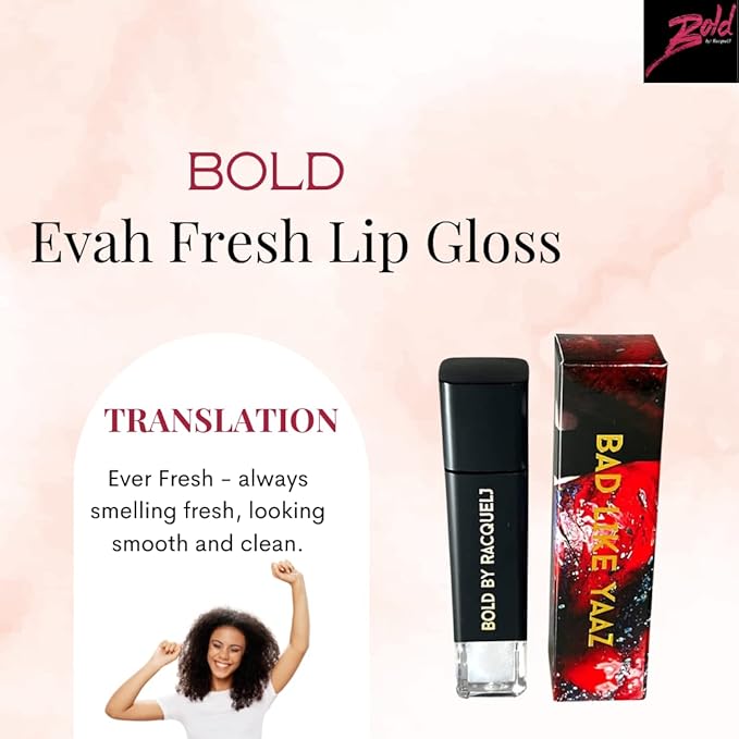 Highly Pigmented Clear Lip Gloss | Ultra Hi Beam Gloss Effect, Hydrating, Non-Sticky, Long Lasting, Cruelty Free - Bad Like Yaaz Collection (Evah Fresh)